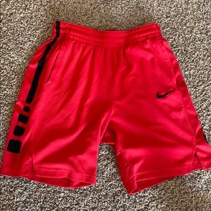 Red and Black Nike Elite Shorts.